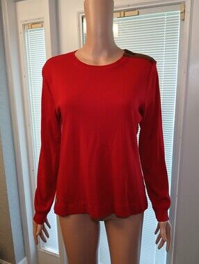 Ralph Lauren Red Crewneck Long Sleeve Top